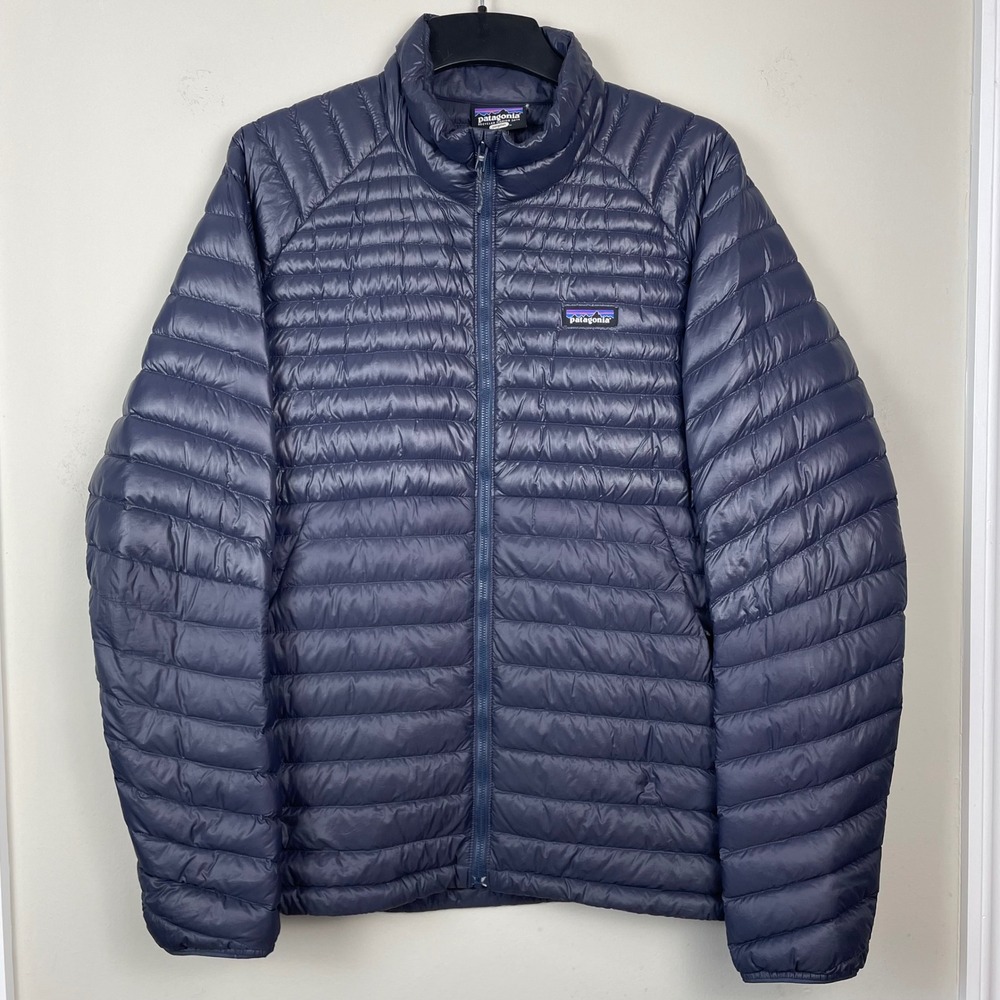 Patagonia Alplight Down Jacket Sz XL Navy Blue Puffer Netplus 800-Fill Waterfowl